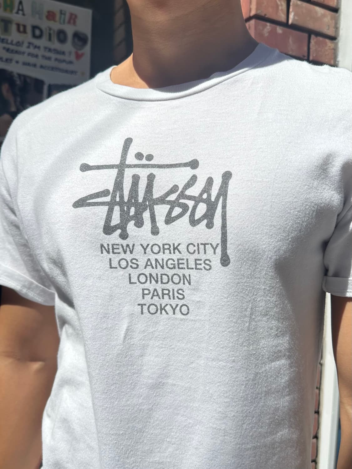 Stussy city logo print detail T-shirt 상품이미지2