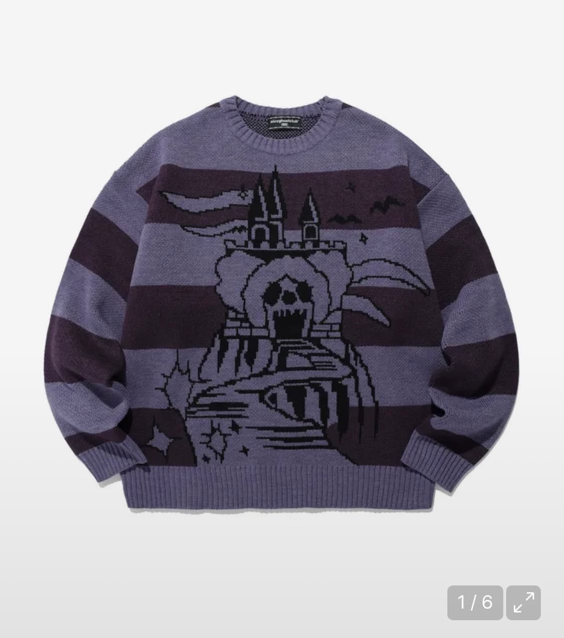 나이스고스트클럽 스컬헤드 니트 퍼플 상품이미지1