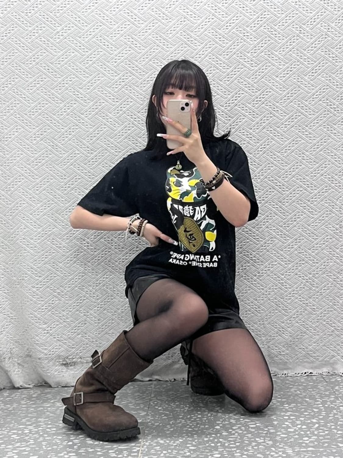 베이프 AAPE 오사카 한정판 마네키네코 반팔티 L C11093 상품이미지2