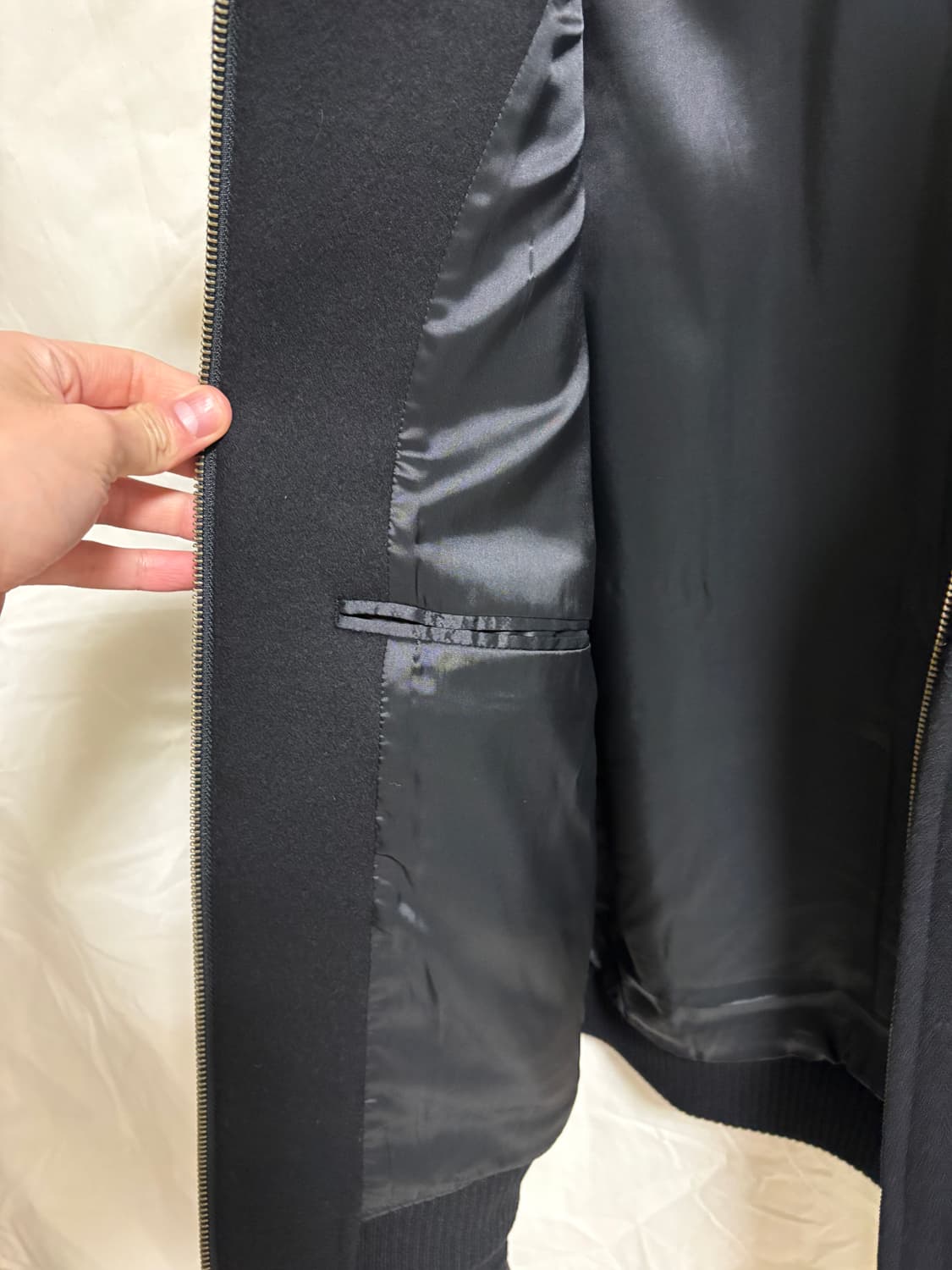 아트이프액츠 울 캐시미어 아티클 해링턴 자켓 / 블랙, L 상품이미지7