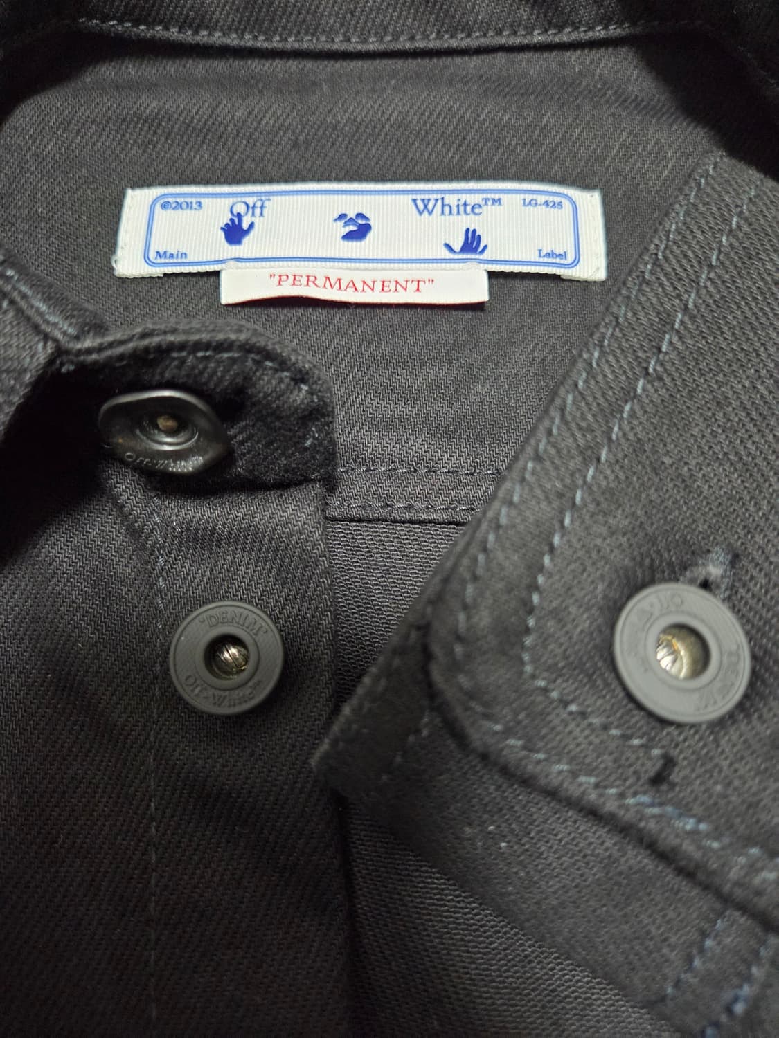 오프화이트 싱글애로우 데님셔츠 블랙 상품이미지8