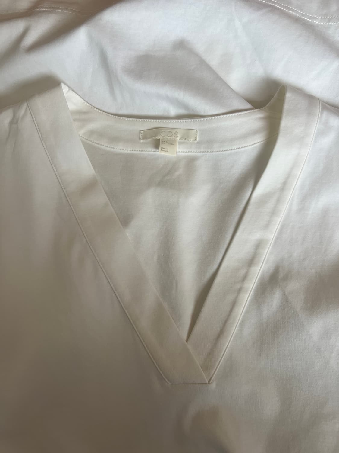 코스 COS 여성 화이트 브이넥 코튼티셔츠 미니원피스 상품이미지5