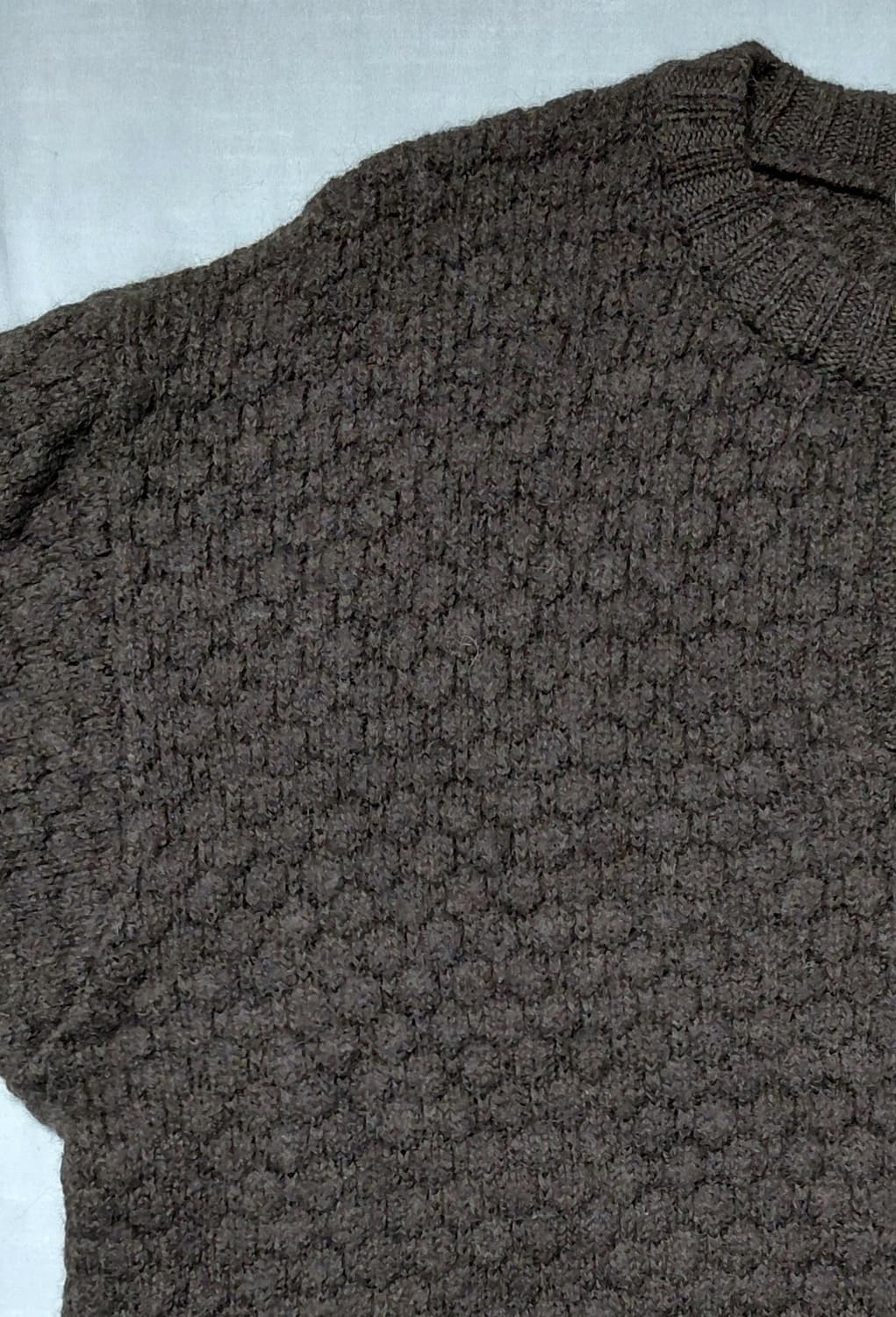 [3L/울100%] 맥그리거 빈티지 헨리넥 패치 니트 (Brown) 상품이미지2