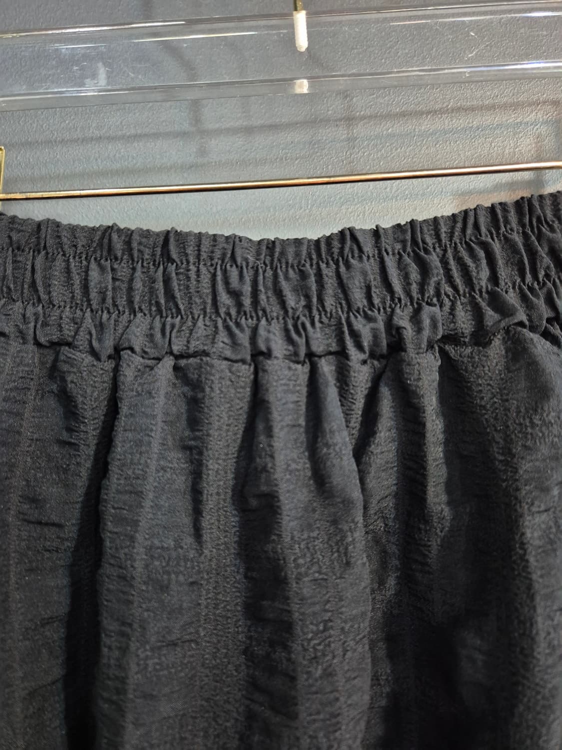 블랙 엠보싱 원단 롱 스커트 55 66 77 상품이미지5