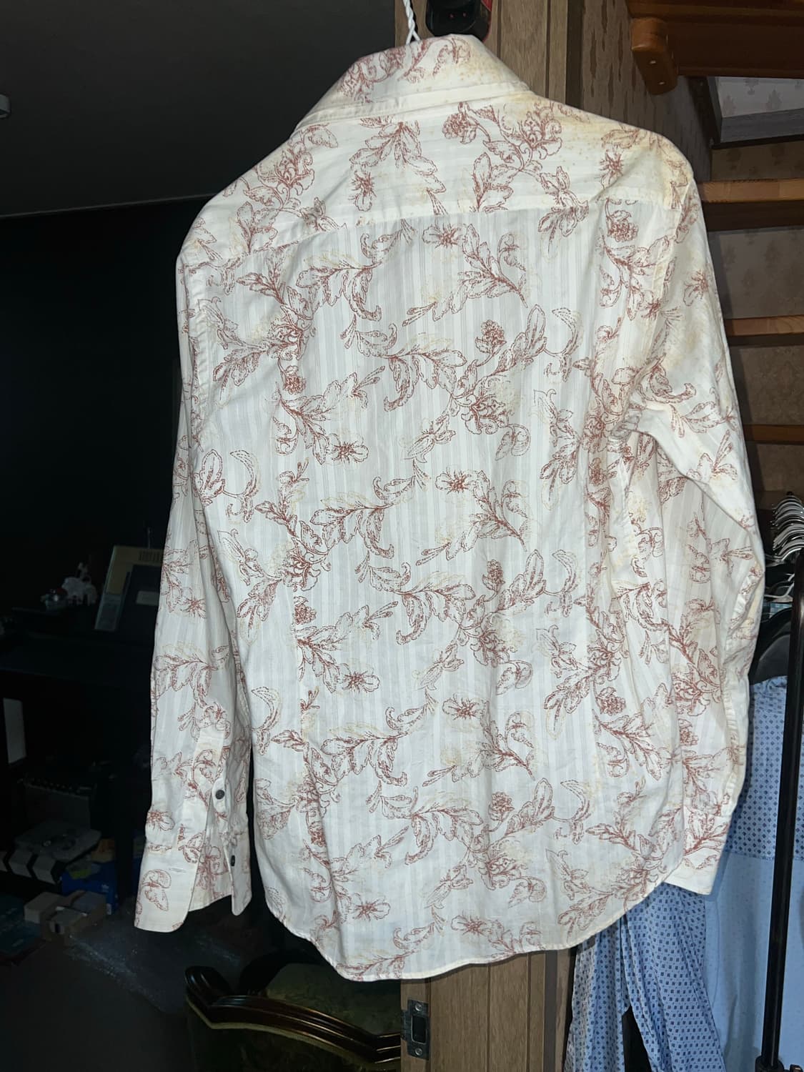 빈티지 플로럴 화이트 더블카라셔츠 상품이미지2