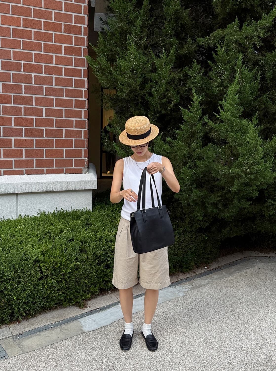 마가렛호웰 레더 토트백 상품이미지4