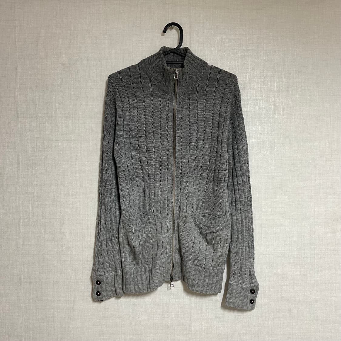 JAPANESE VINTAGE GRAY KNIT ZIP UP 상품이미지4