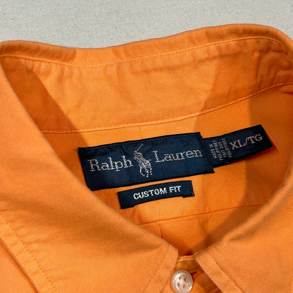 XL) 폴로 랄프로렌 클래식 원포켓 옥스포드 셔츠 주황색 상품이미지7