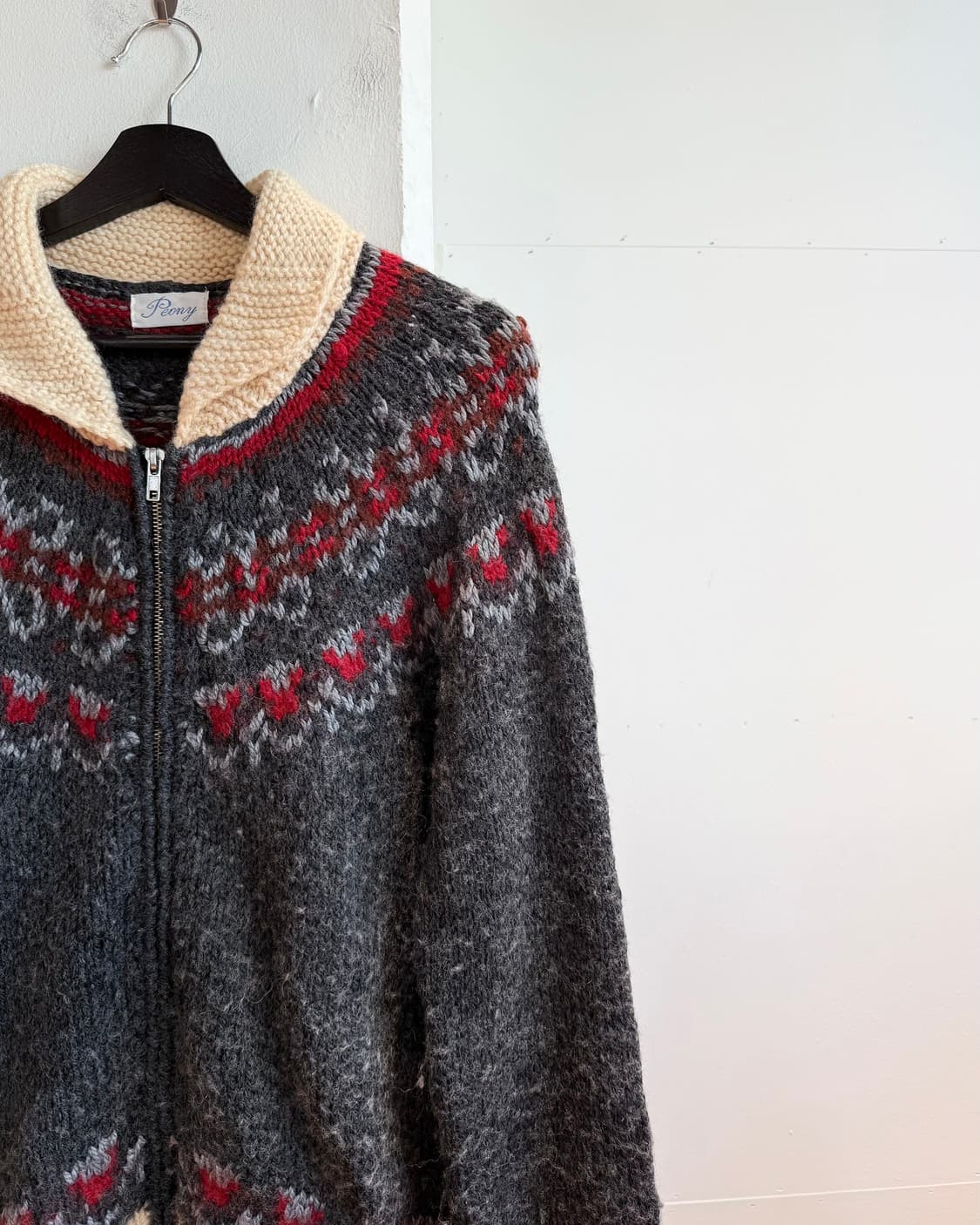 피오니 그레이 윈터 자카드 울 자켓  상품이미지5