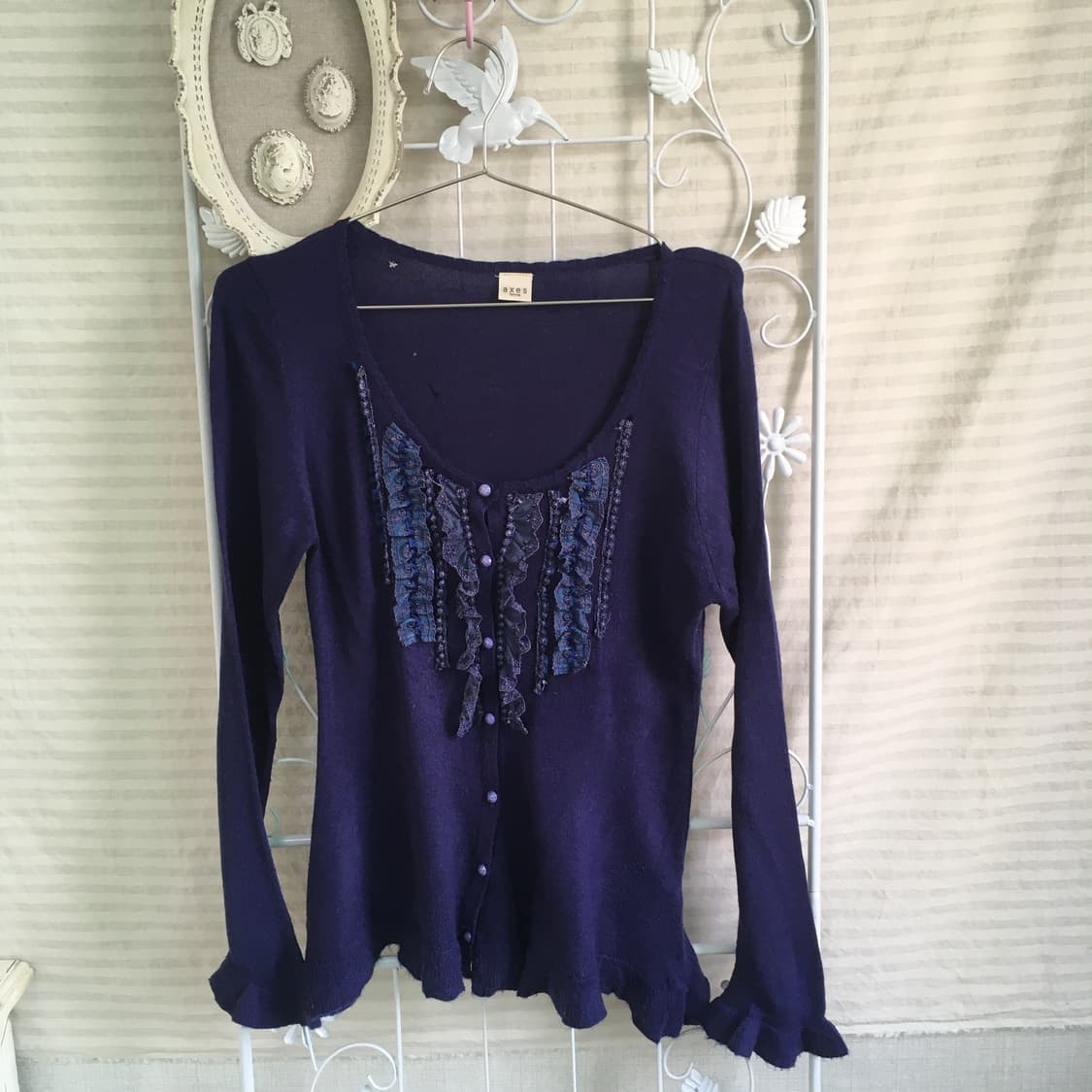 axes femme purple lace fur-collar ribbon 상품이미지5