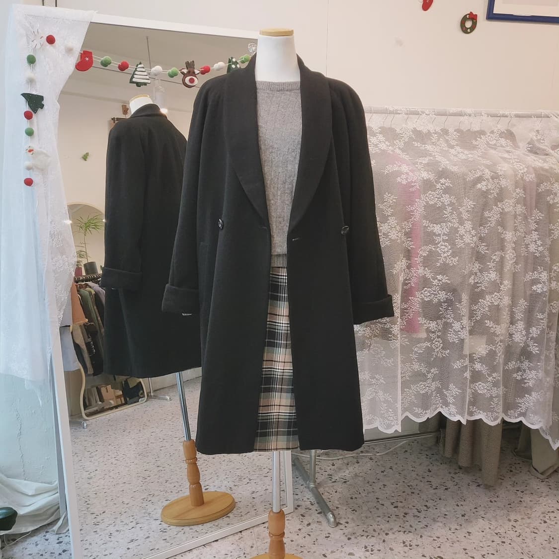 내츄럴뷰티베이직 체크 랩스커트 상품이미지9