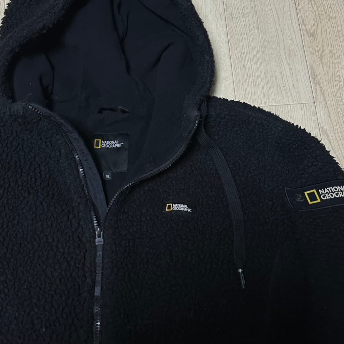 내셔널 블랙 뽀글이 후드집업 상품이미지2