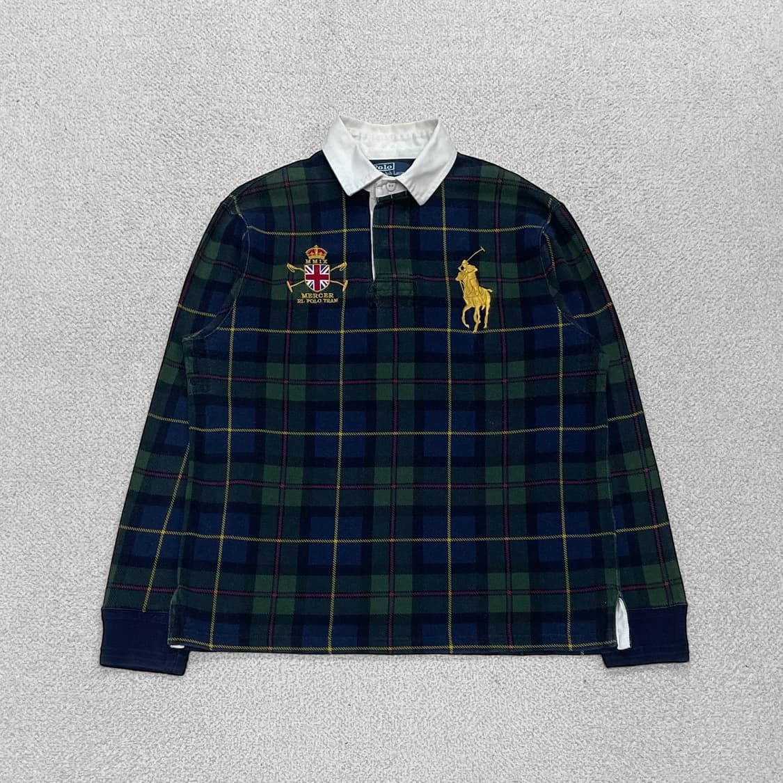폴로 랄프로렌 빅 포니 블랙 와치 타탄체크 럭비 티셔츠 상품이미지1