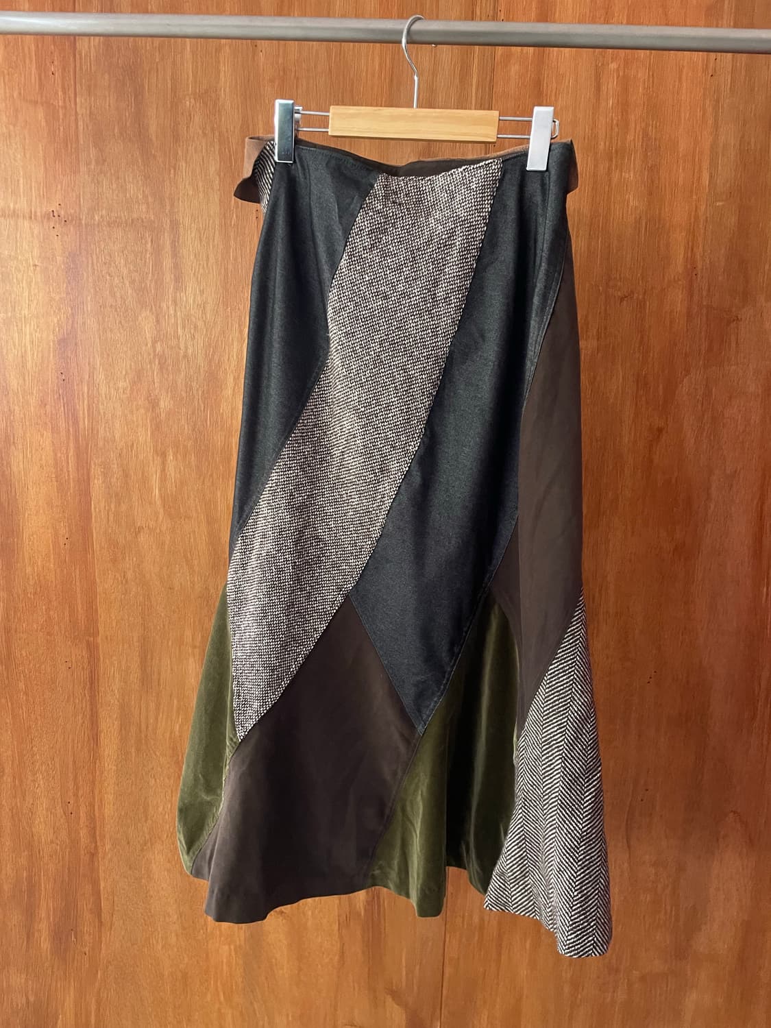 Mixed Texture Patchwork Skirt 상품이미지5