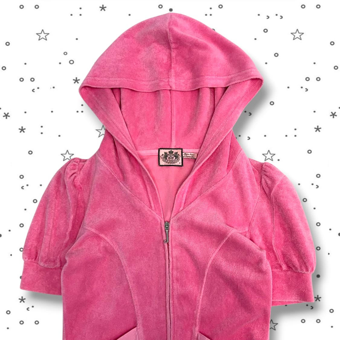 F Juicy Couture 쥬시 핑크 테리 반팔 후드집업 상품이미지3