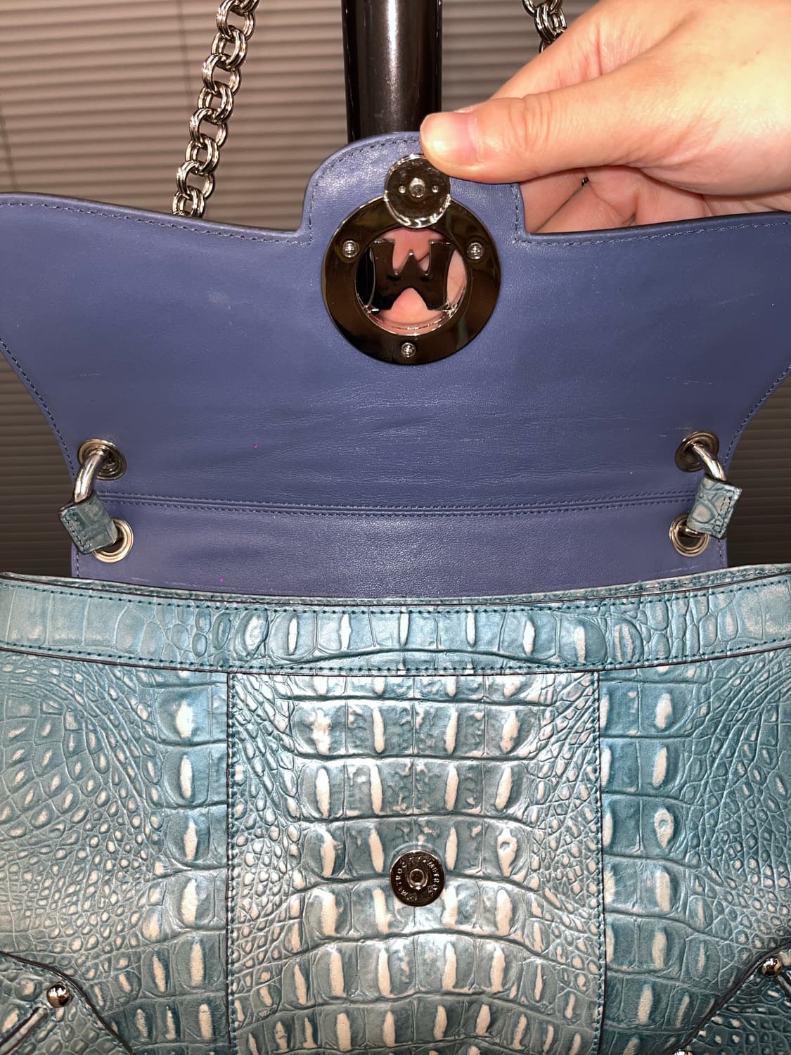 Metro City Crocodile Leather Shoulder Ba 상품이미지7