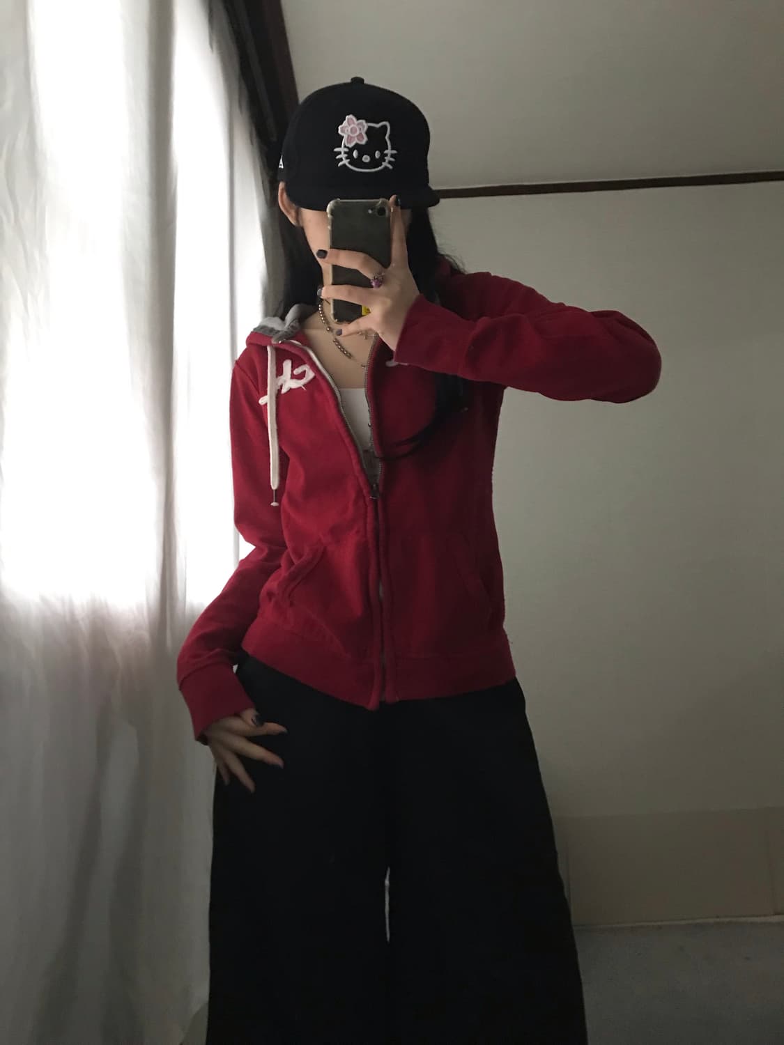 아베크롬비 딥레드 슬림핏 후드집업 상품이미지3