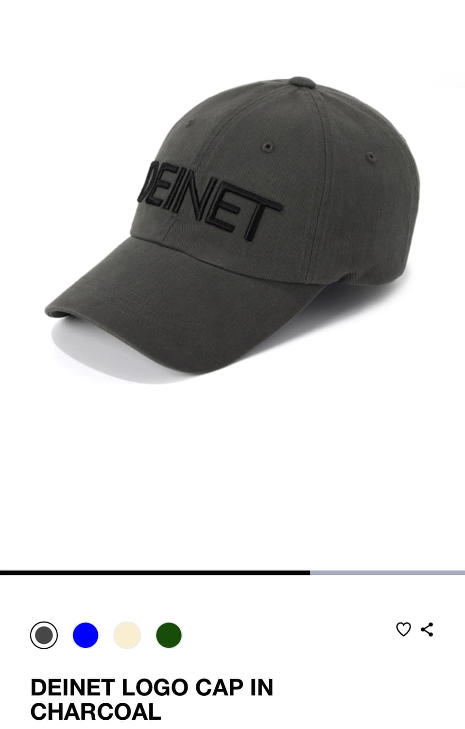 DEINET LOGO CAP IN CHARCOAL 상품이미지2