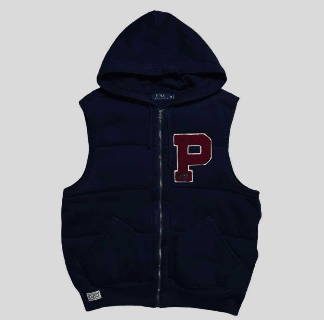 P패치 폴로 패딩 조끼 상품이미지1