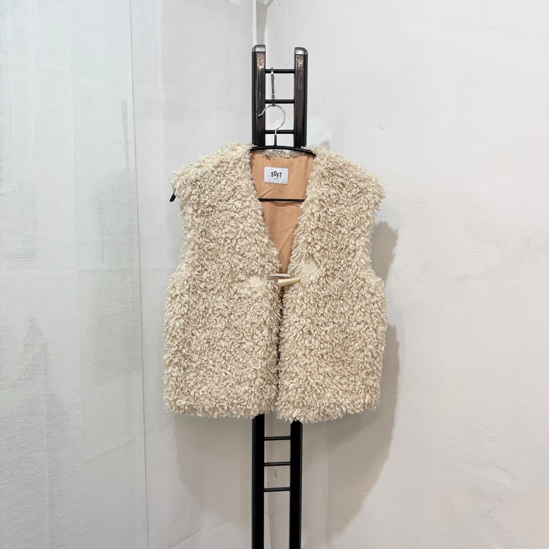 소프트서울 시어링 토글 베스트 조끼 뽀글이 테디베어 4082 상품이미지1