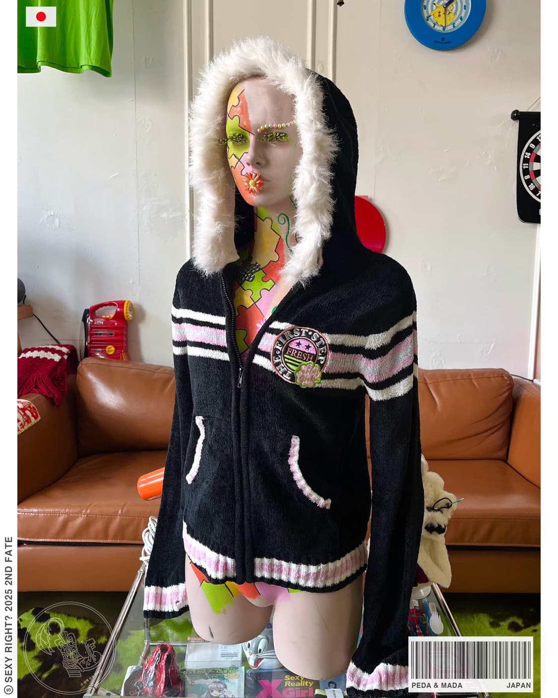 90s Peda & Mada Fur Hood Fleece Zip-up 상품이미지1