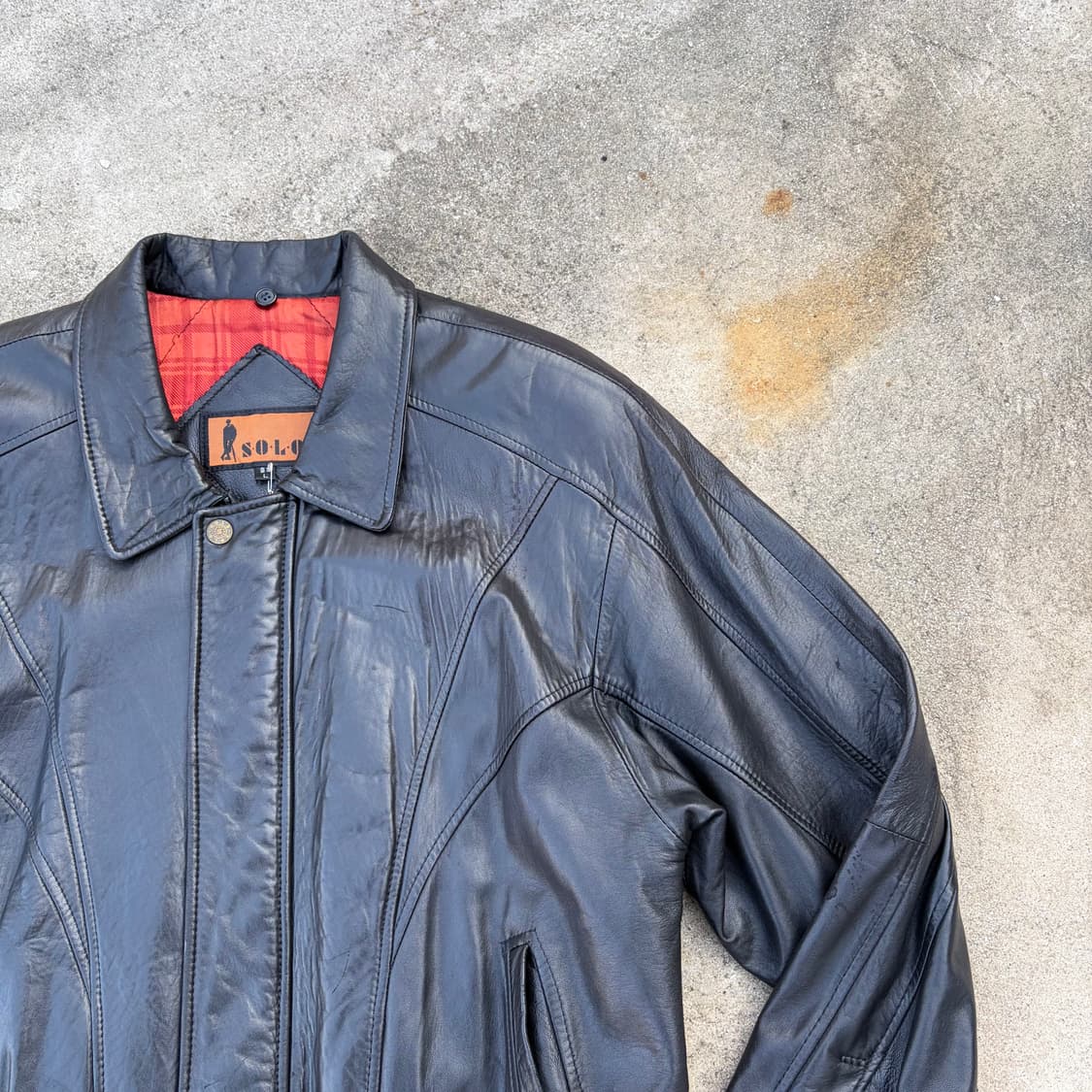 90s SOLO 유니웜 빈티지 양가죽 자켓 L 상품이미지2