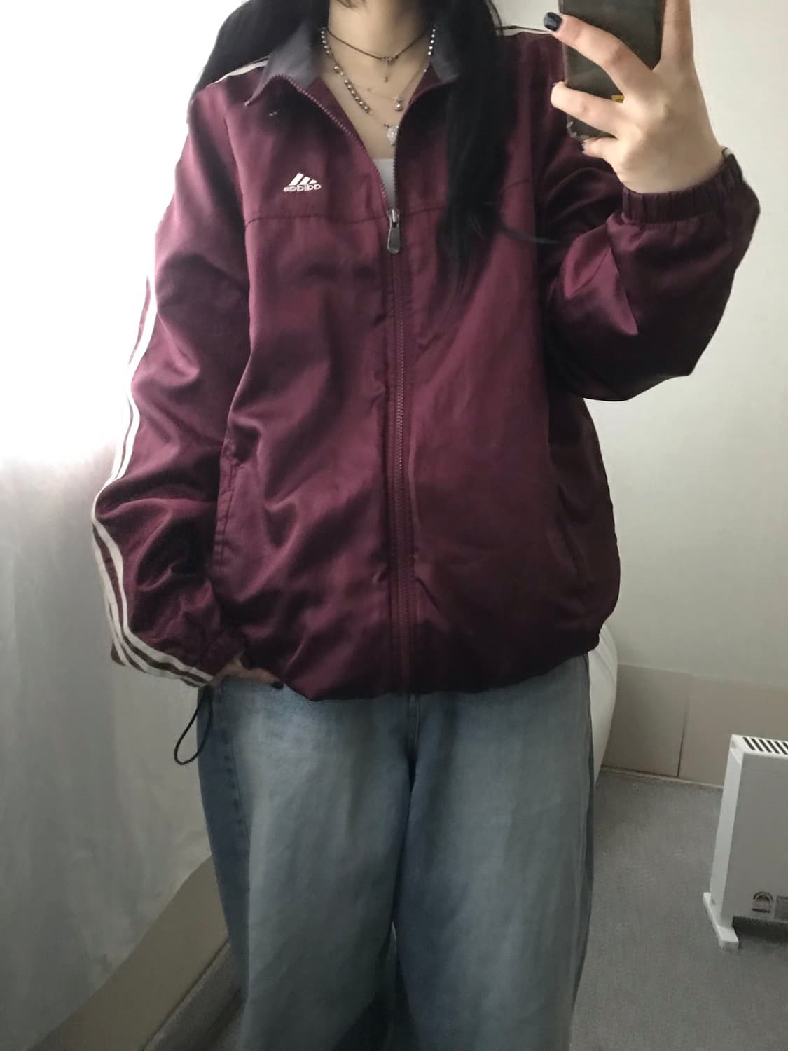 아디다스 00s 버건디 바람막이 상품이미지6