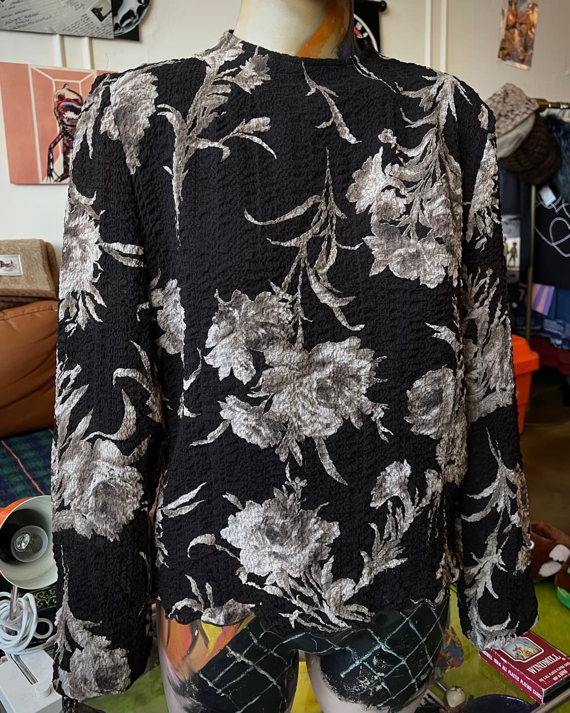 Japanese Vintage Antic Floral Pleats Top 상품이미지2