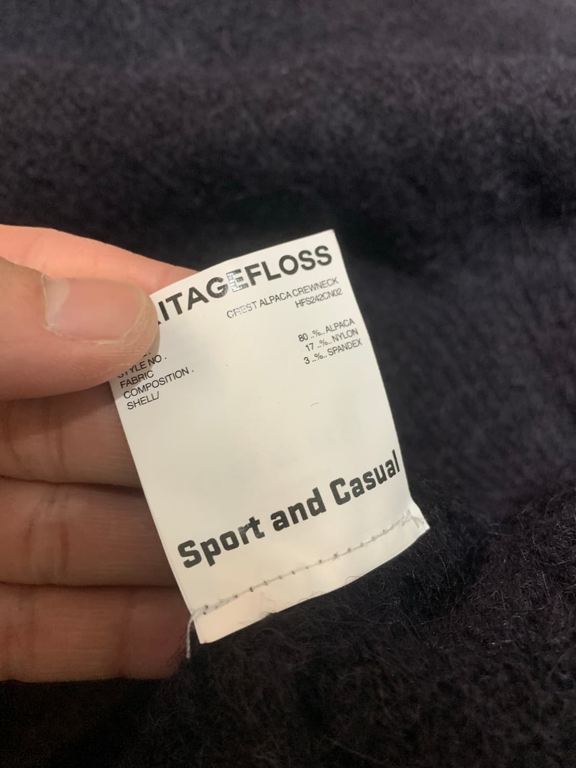 헤리티지플로스 알파카니트 블랙 s 상품이미지3