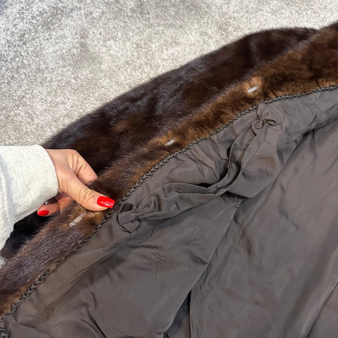 빈티지 블랙브라운 밍크 퍼자켓L 상품이미지4