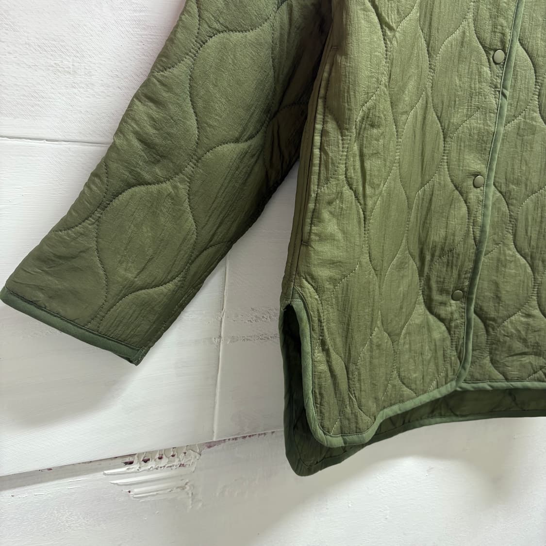 Chocol raffine 카키 퀼팅 점퍼 자켓 (JPN) 상품이미지3