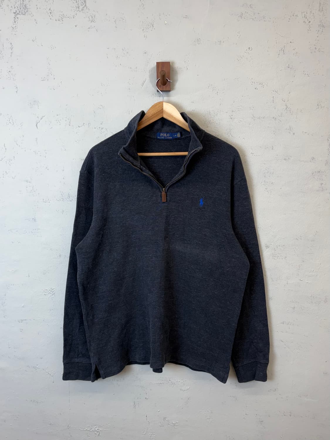 폴로랄프로렌 코튼 반집업 니트 그레이 상품이미지1