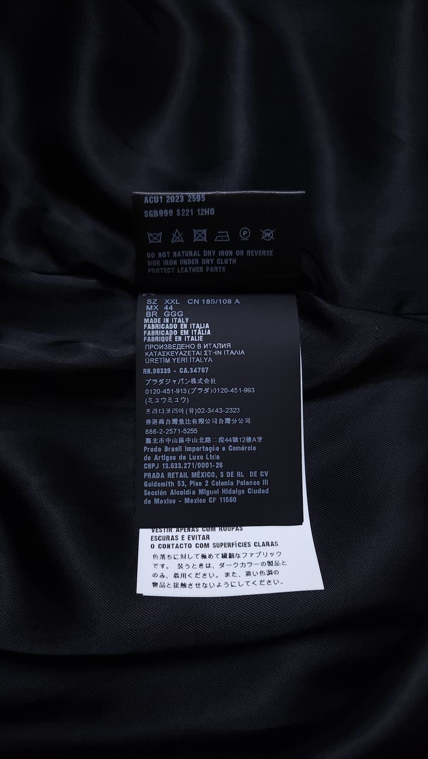 [XXL] 프라다 벨벳 블루종 자켓 블랙(SGB999) 상품이미지7