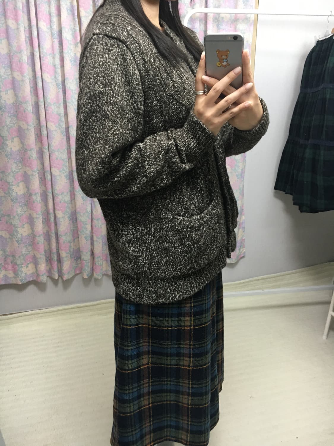 브라운 보카시 니트 가디건 상품이미지4