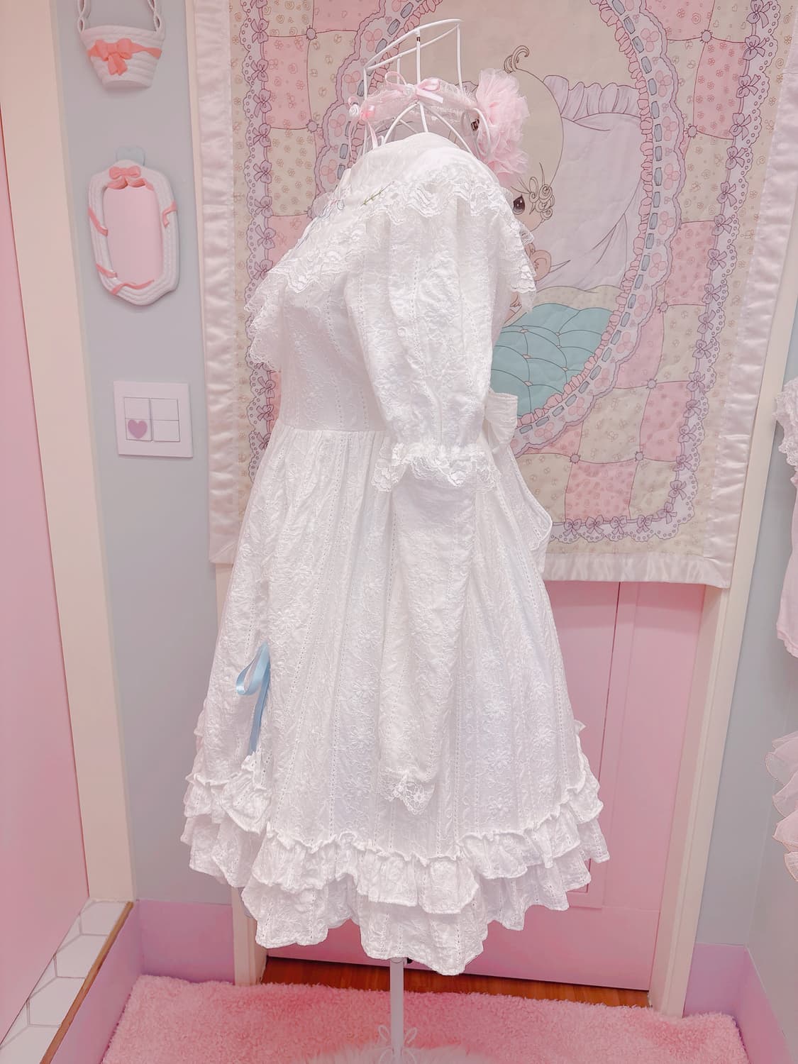 Cherie Rose 빈티지 리본 자수 레이스 원피스 상품이미지4