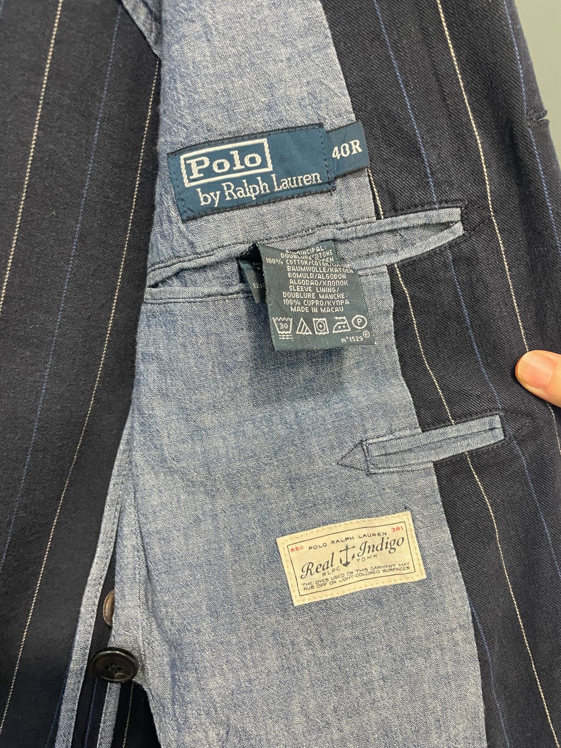 폴로 랄프로렌 스트라이프 블레이저 40R 상품이미지4