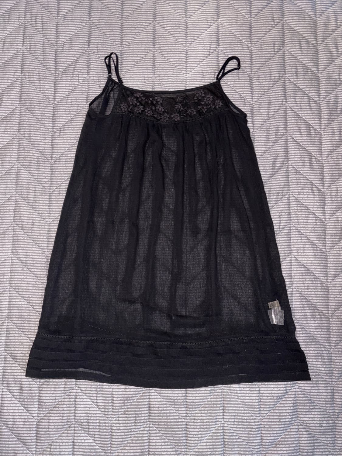 Black seethrough sleeveless 상품이미지1
