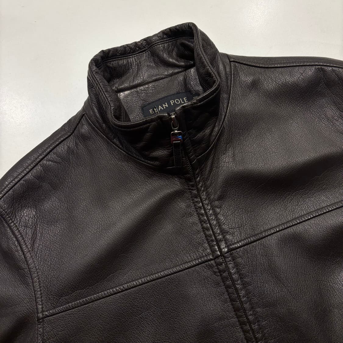 [100] 03FW 빈폴 양가죽 남성 브라운 봄버 레더 자켓 C850 상품이미지3