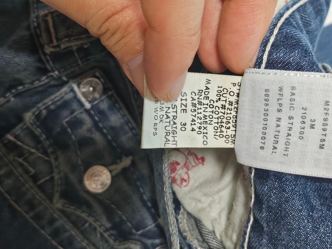 트루릴리전 스트레이트핏 중청 워싱 데님 진 30 상품이미지9