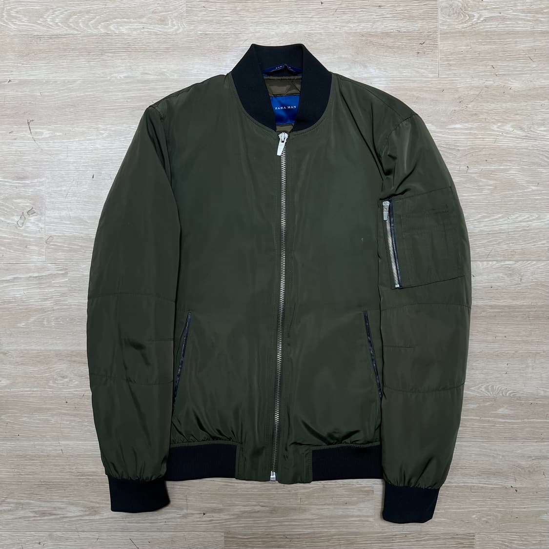 자라 맨 포켓 MA-1 항공점퍼 봄버자켓 [카키] M/95 상품이미지1