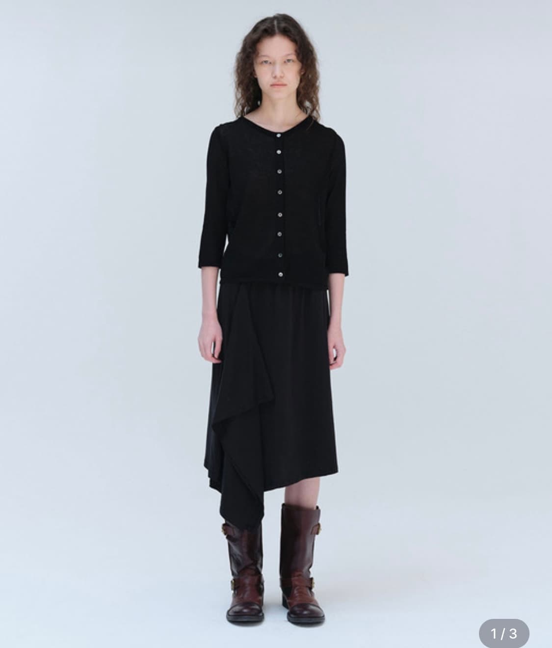 새상품) RESORT 리포스 PLAIN SKIRT (BLACK) 상품이미지1