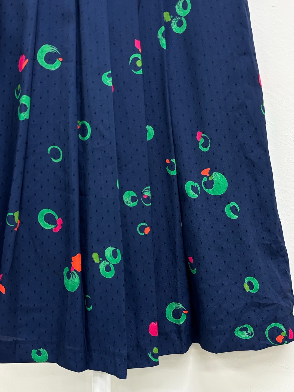 빈티지 네이비 도트 플리츠 스커트 상품이미지4