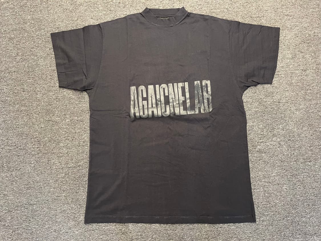 [105] 발렌시아가 AGAICHELAB 블랙 반팔티 새제품 2  상품이미지1