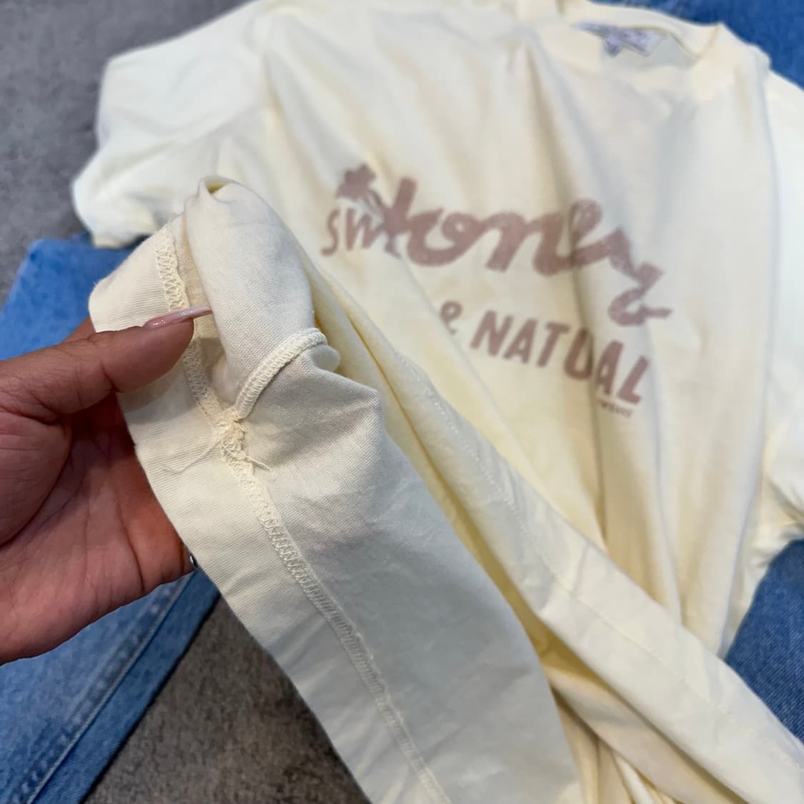 아르마니 아르마니진 크림 반팔 티셔츠M 상품이미지5