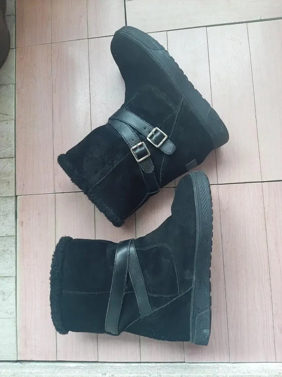 로버스 속굽 키높이 양털부츠 240 블랙 상품이미지1