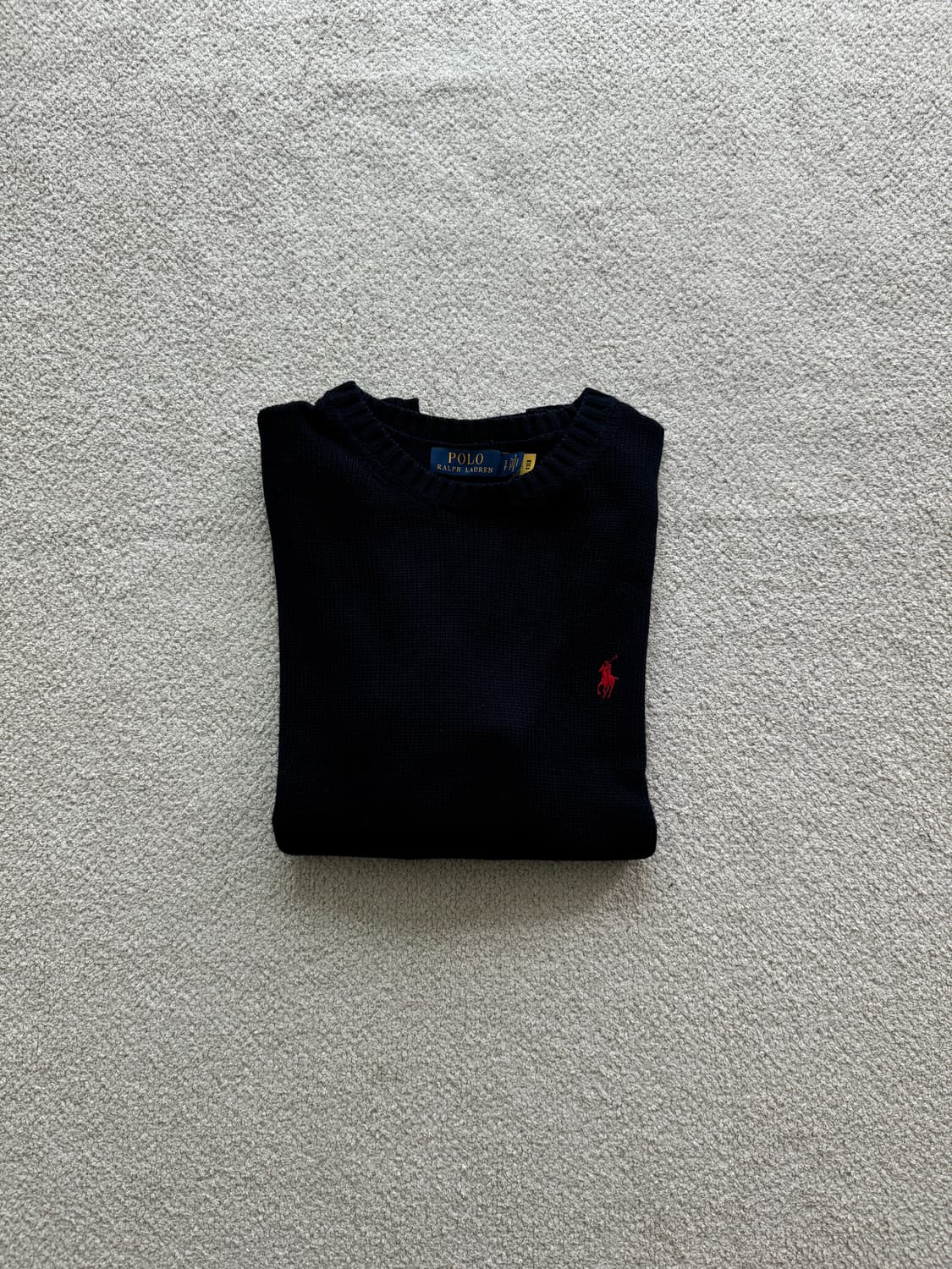 (새상품/정품) 폴로랄프로렌 코튼 크루넥 니트/S1장M1장 (네이비) 상품이미지1