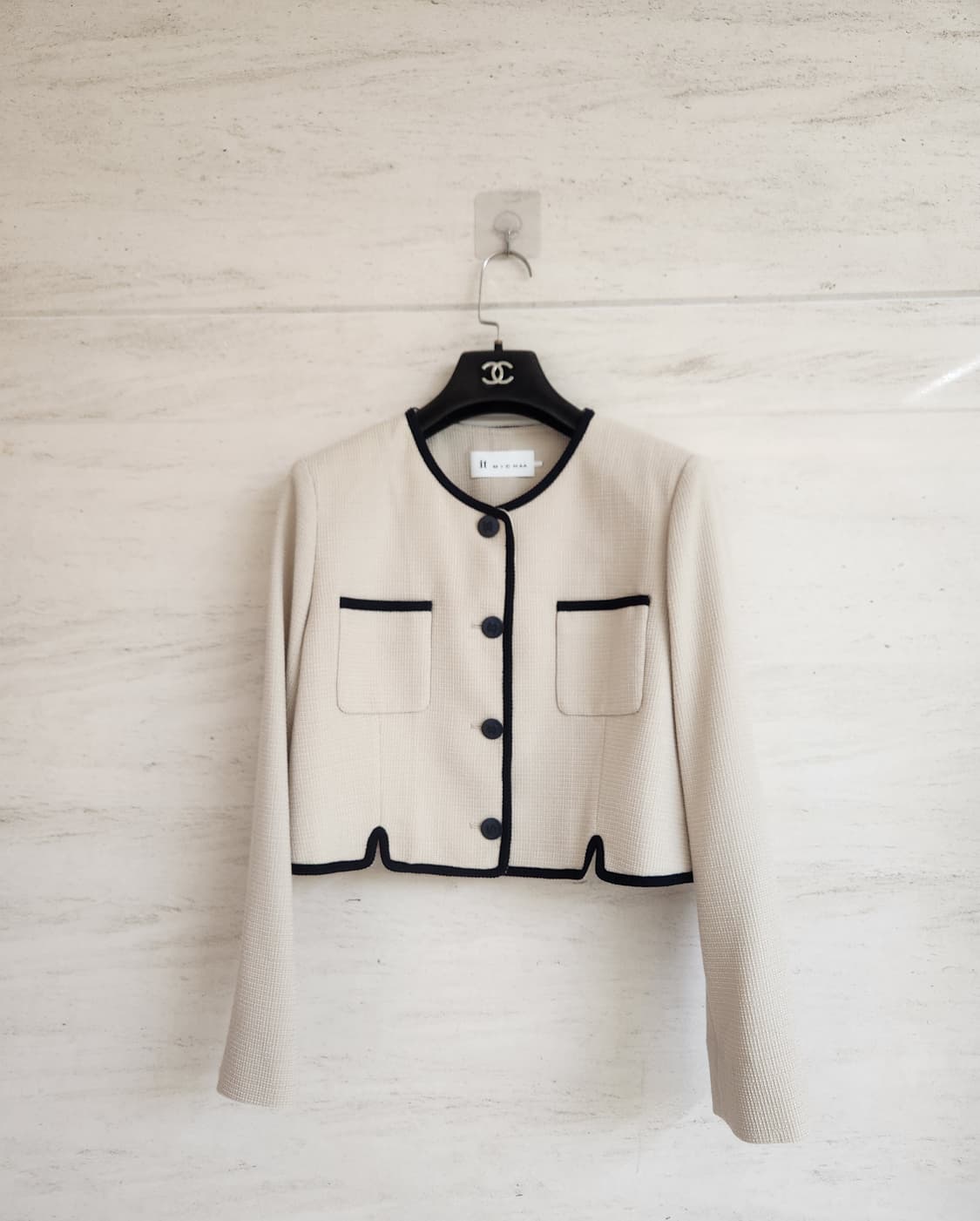 잇미샤 라인블록 크롭 트위드자켓 66사이즈 상품이미지2