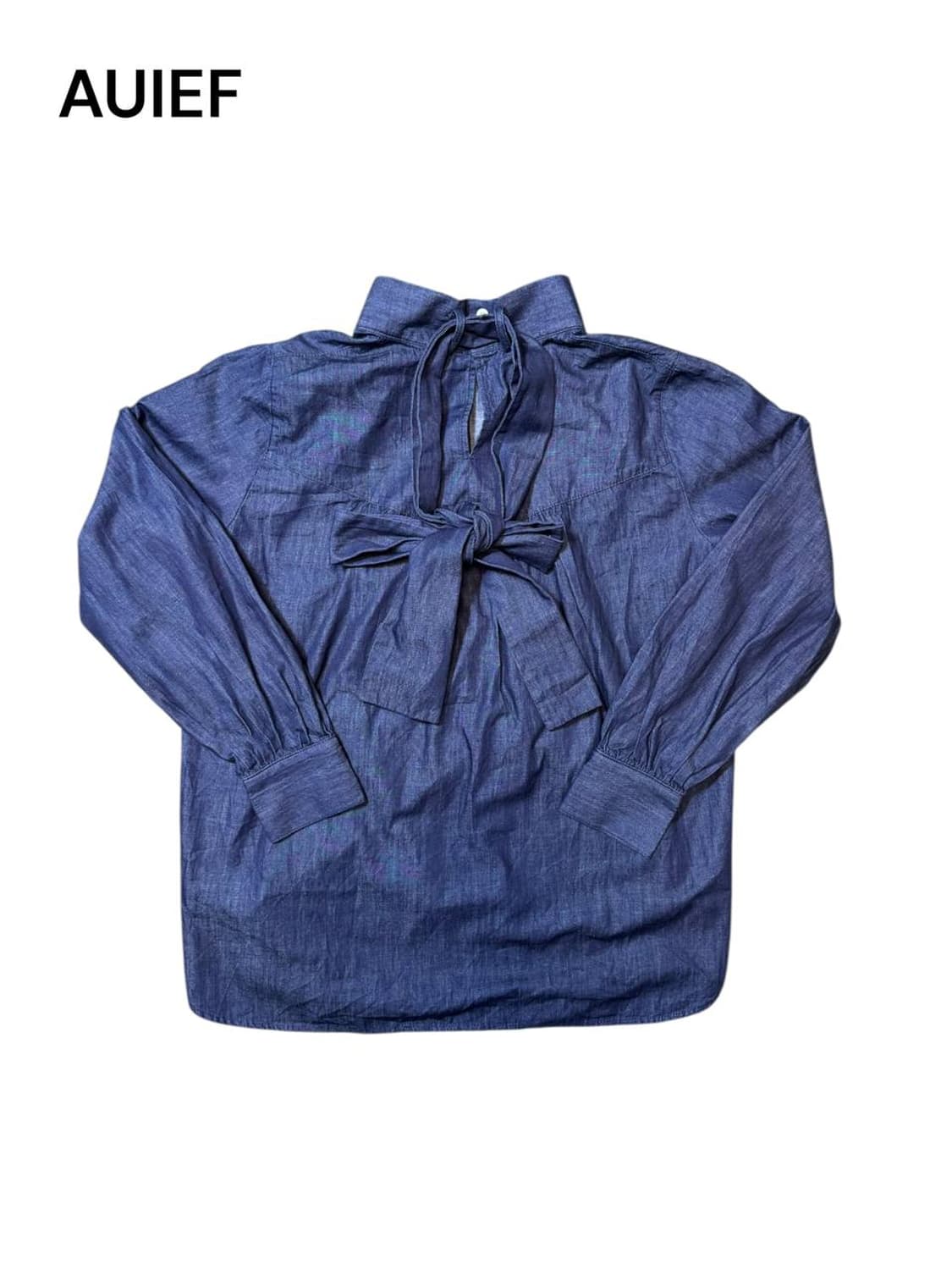 Auief 아위에프 인디고 데님 보우 타이 리본(W) 상품이미지1
