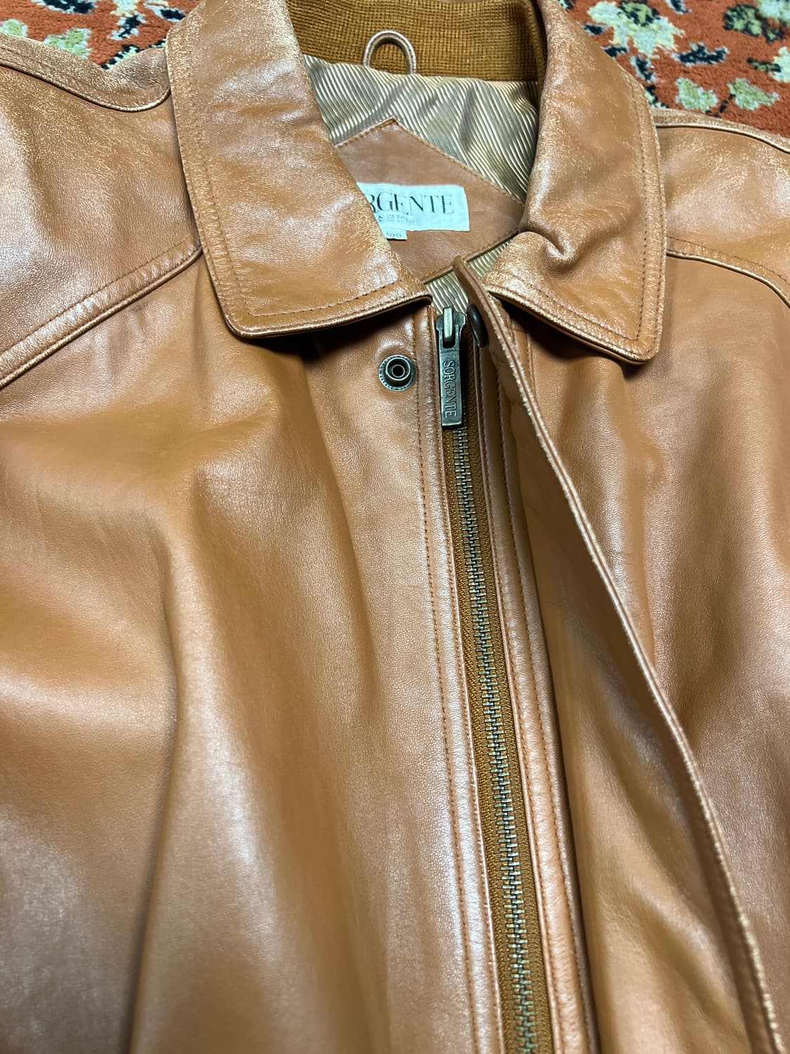 [100] 소르젠떼 양가죽 빈티지 브라운 가죽자켓 상품이미지5