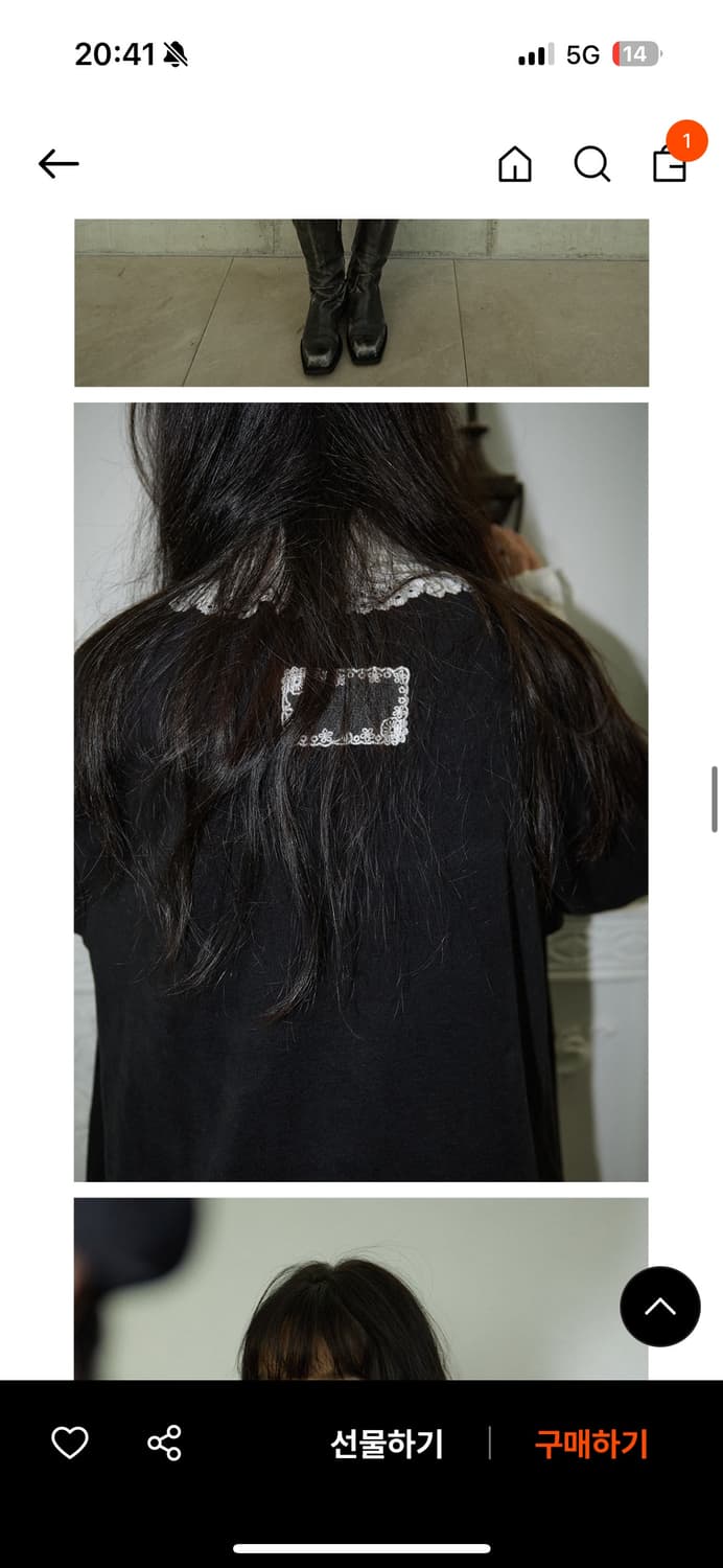 호쿠스포쿠스 lace collar t shirt 레이스 카라 티셔츠 상품이미지2